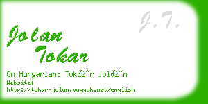 jolan tokar business card